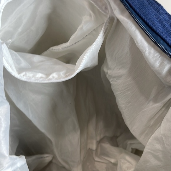 Puerto Plata DR Seashell Canvas Tote Beach Bag Rope Handles Navy Blue Zipper - Picture 6 of 12